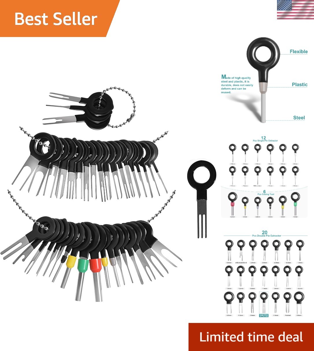 Versatile 39-Piece Kit for Extracting Car Wire Connectors – Easy to Use & Carry