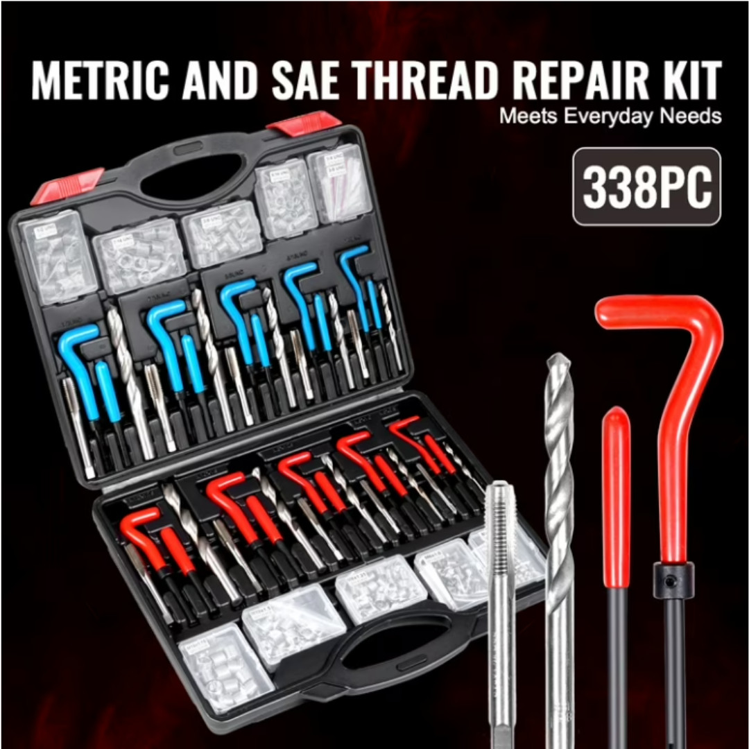 Helicoil Thread Repair Kit 338-Piece SAE and Metric Rethreading Tool Kit