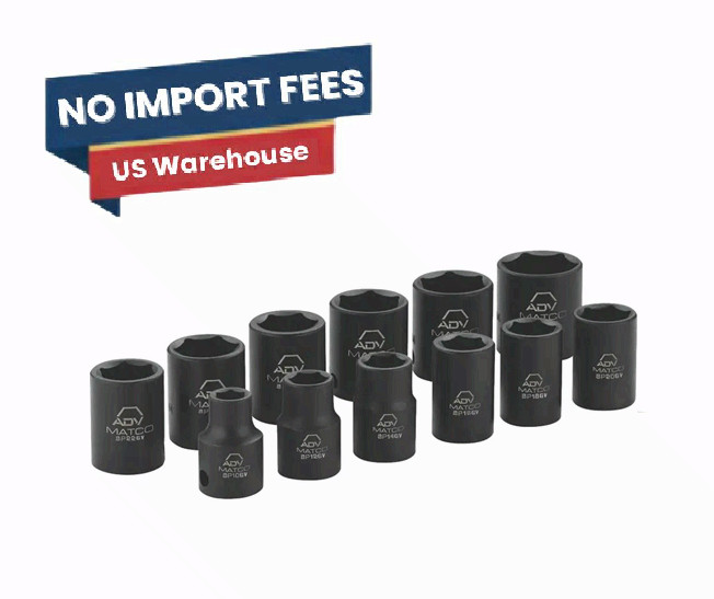 Matco Tools SBP126V 12-Pc 3/8″ Drive SAE 6-Point ADV Impact Socket Set 5/16″-1″