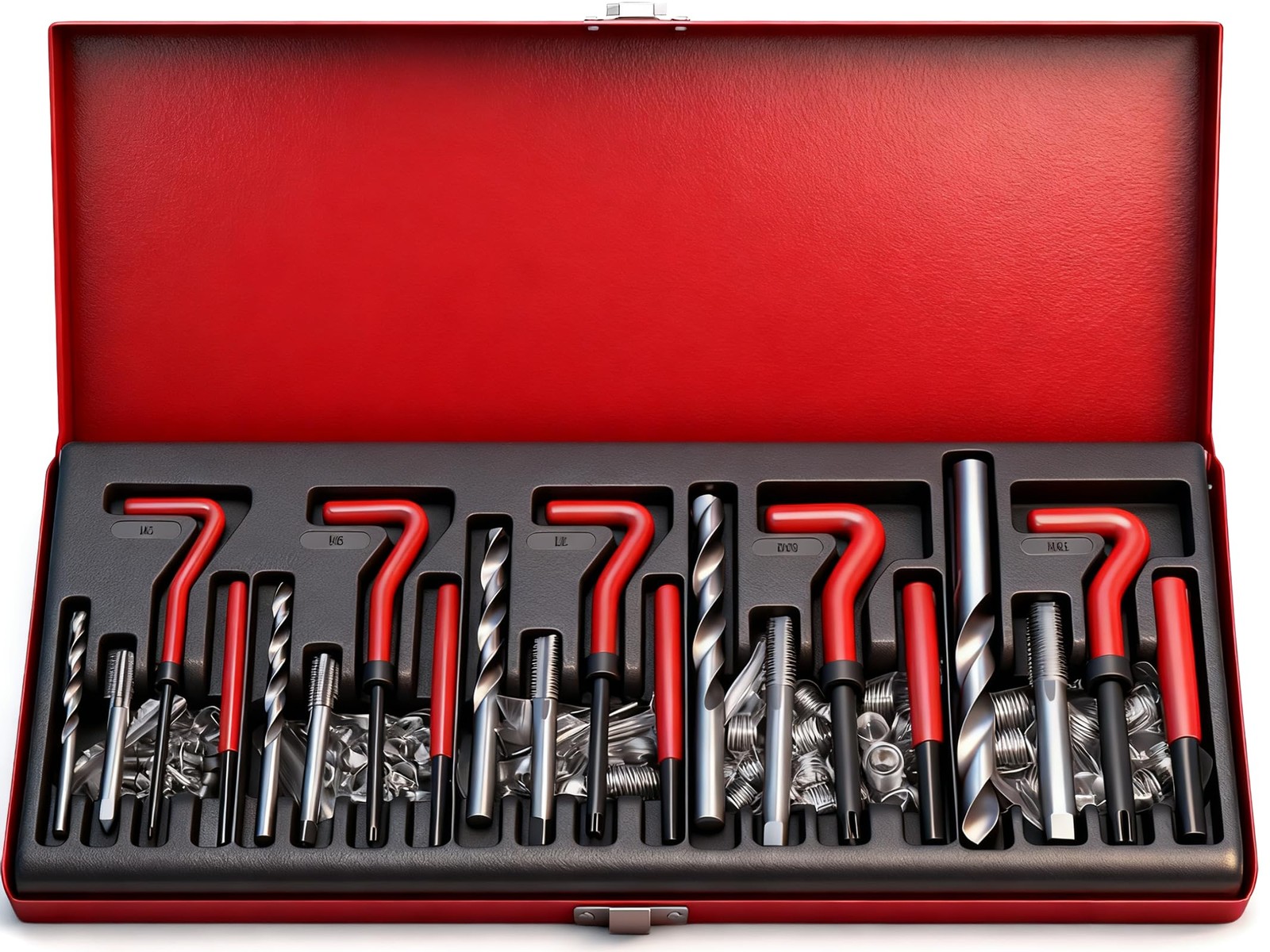 SEDY 131Pc Metric Helicoil Thread Repair Kit M5-M12 Stripped Thread Tool Set