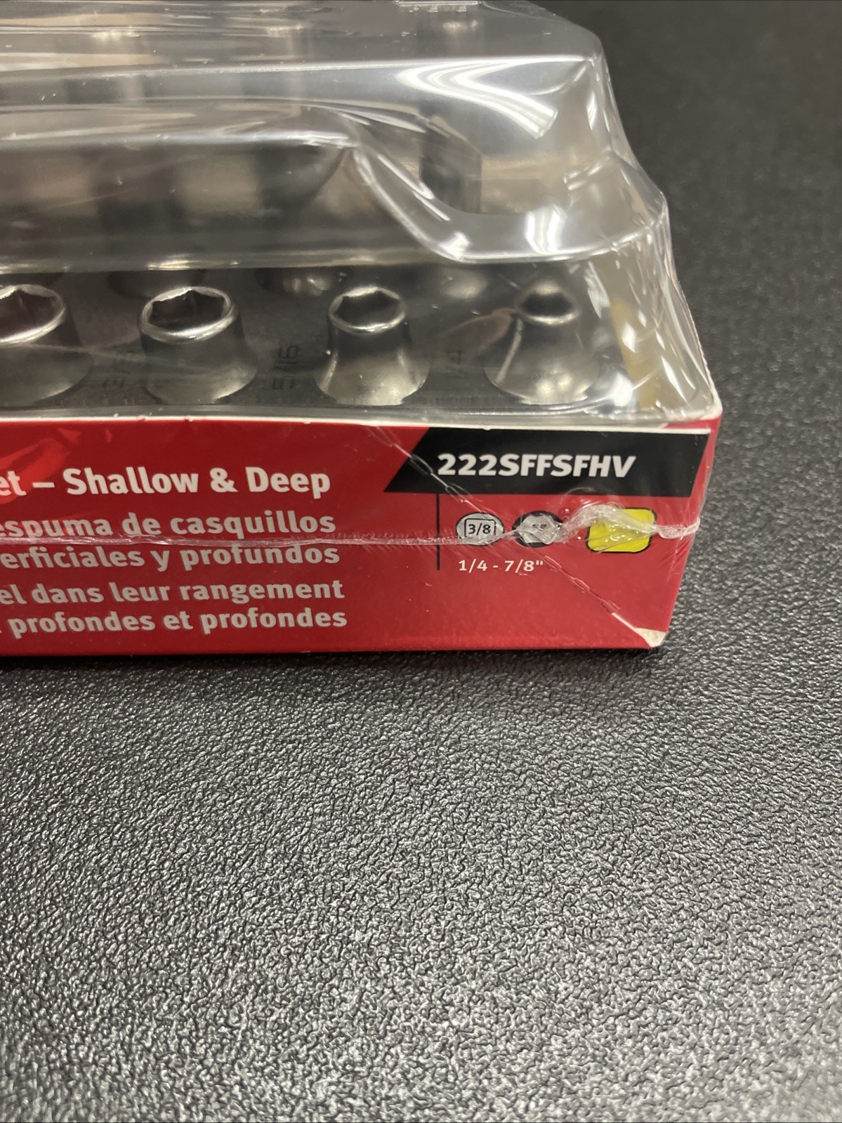 Snap-on Tool 222SFFSFHV 22pc 3/8″dr 1/4-7/8″ Shallow/Deep Socket Foam Set Hi-Viz
