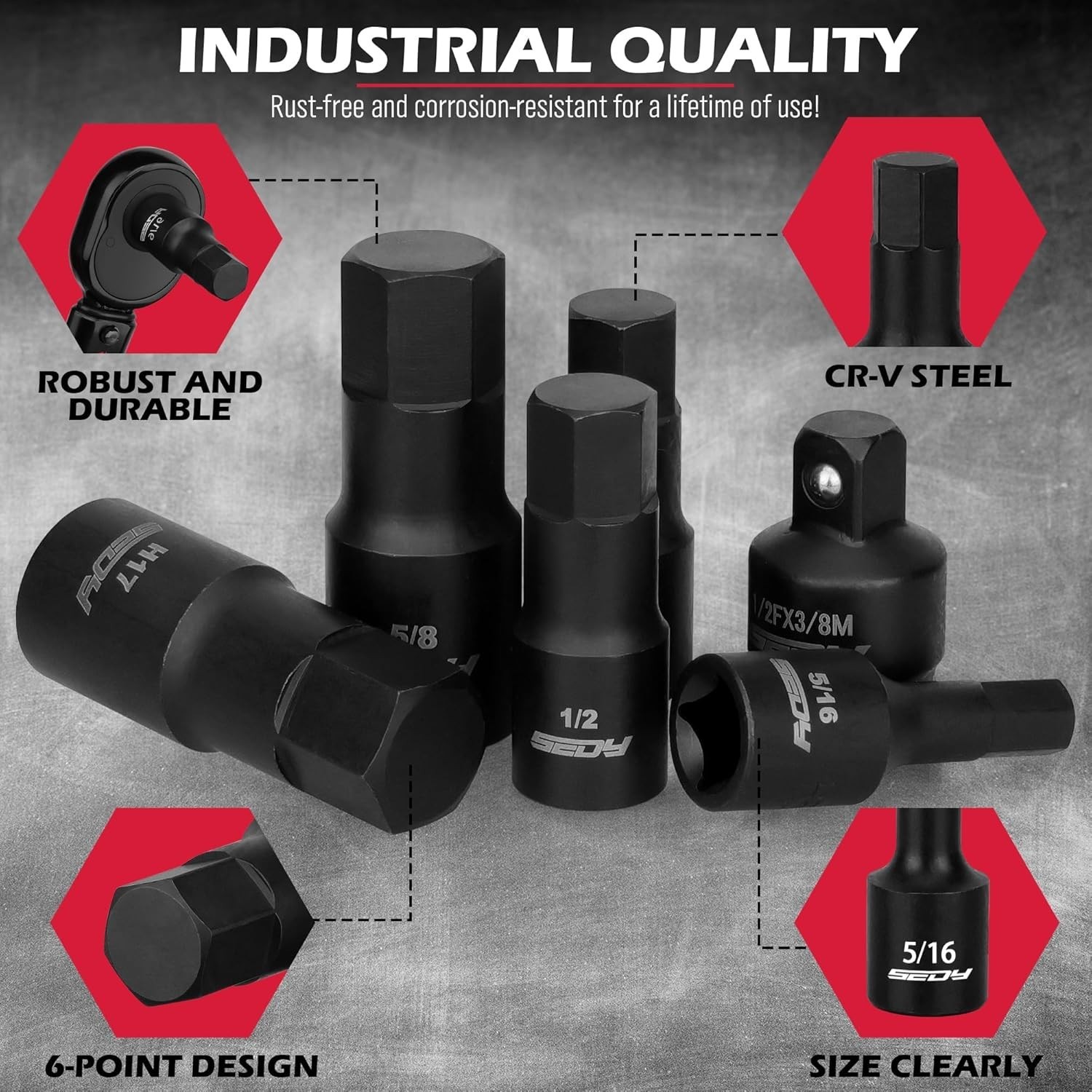Precision Engineered 36-Piece Hex Impact Socket Set – Perfect for Auto Repair