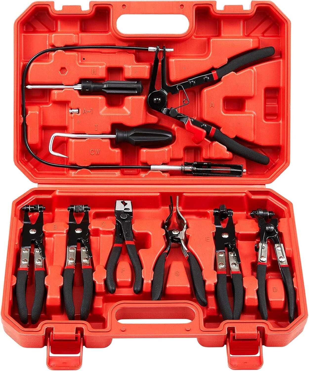 Flexible Long Reach Hose Clamp Pliers Set – Includes Clic-R & Swivel Jaw Tools