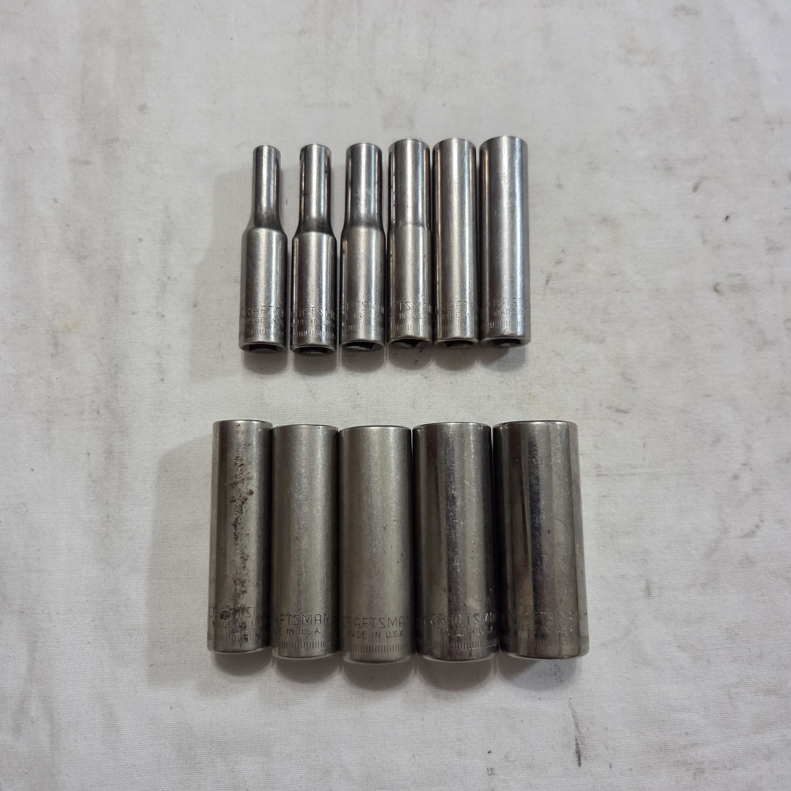 Craftsman 11pc Metric 4mm-14mm 6Pt Deep Socket Set 1/4″ Drive G, G1 Series – USA