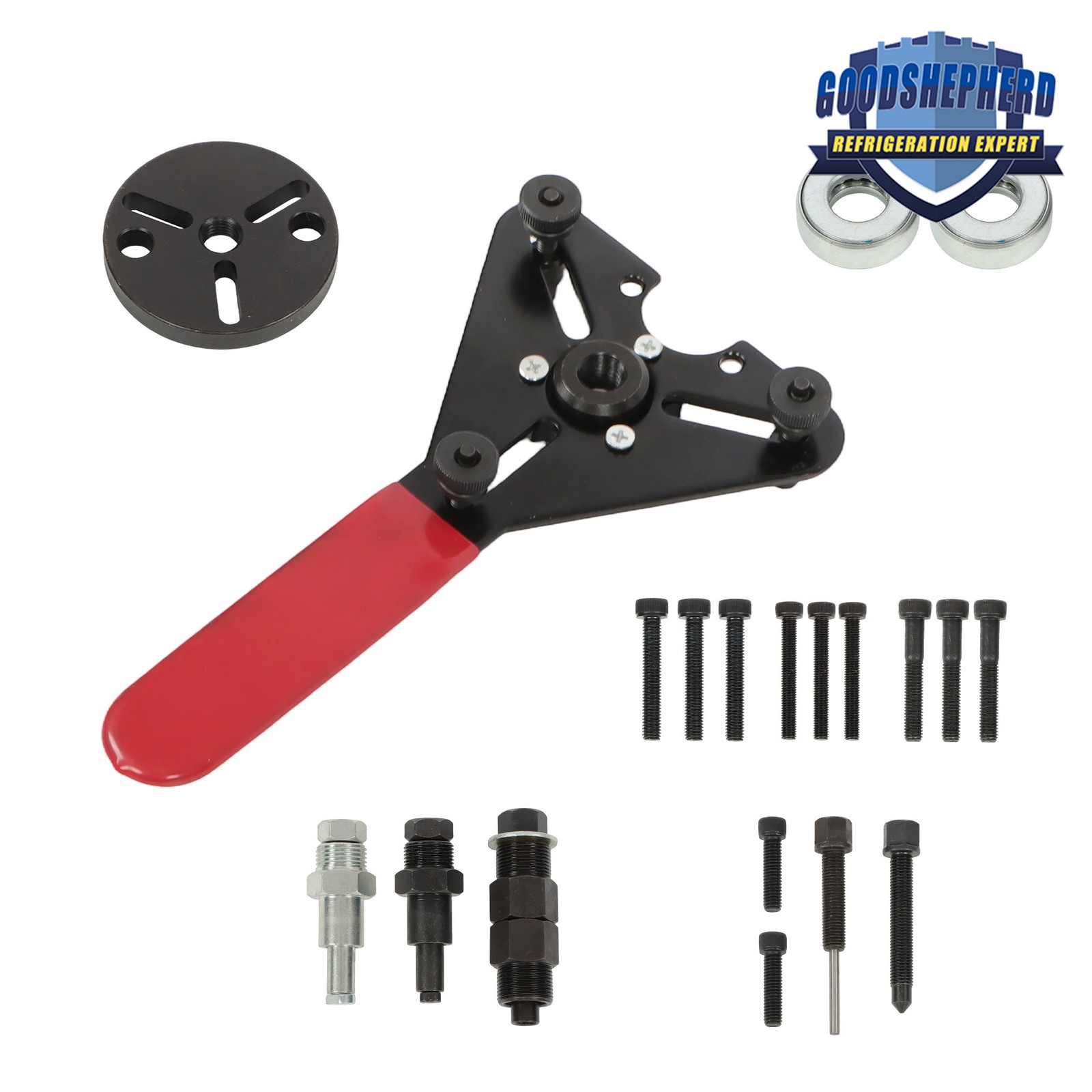 A/C Compressor Clutch Hub Puller Removal Installation Holding Tool Kit 23 Pieces