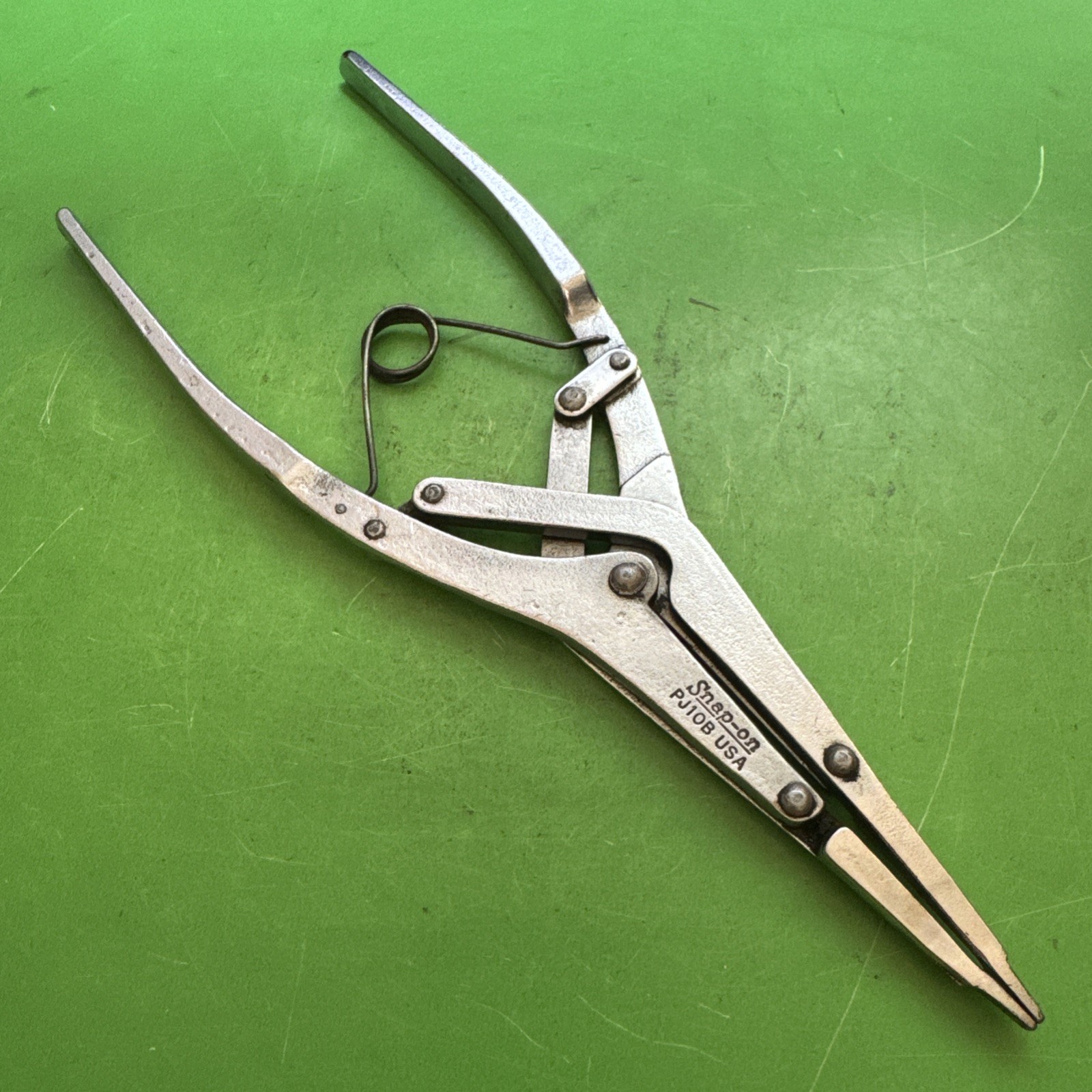Snap-On USA 10″ Long Spring Loaded Straight Tip Retaining Ring Pliers MPN PJ10B