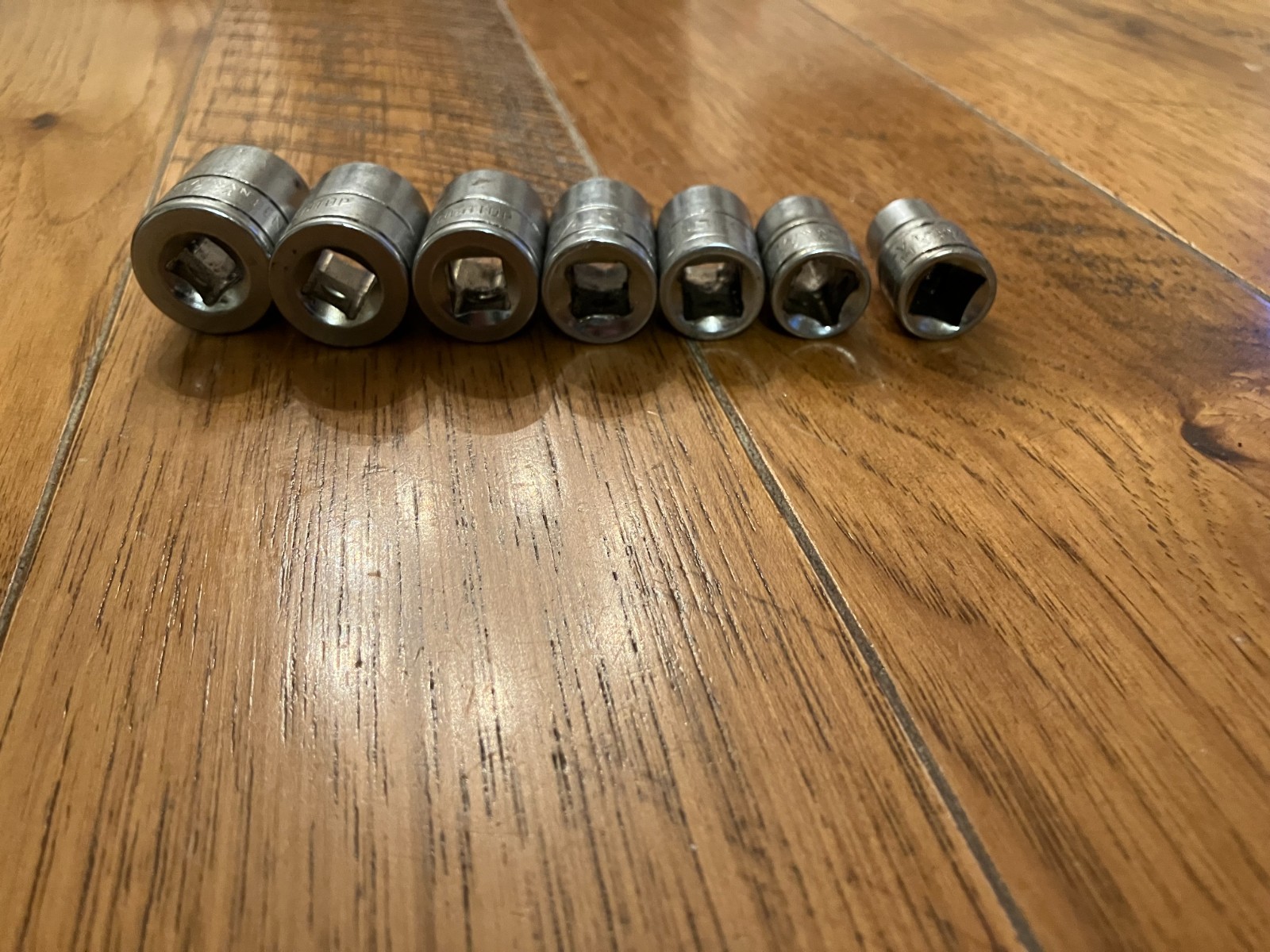 Benchtop 6point socket set 3/4, 11/16, 5/8, 9/16, 1/2, 7/16, 3/8