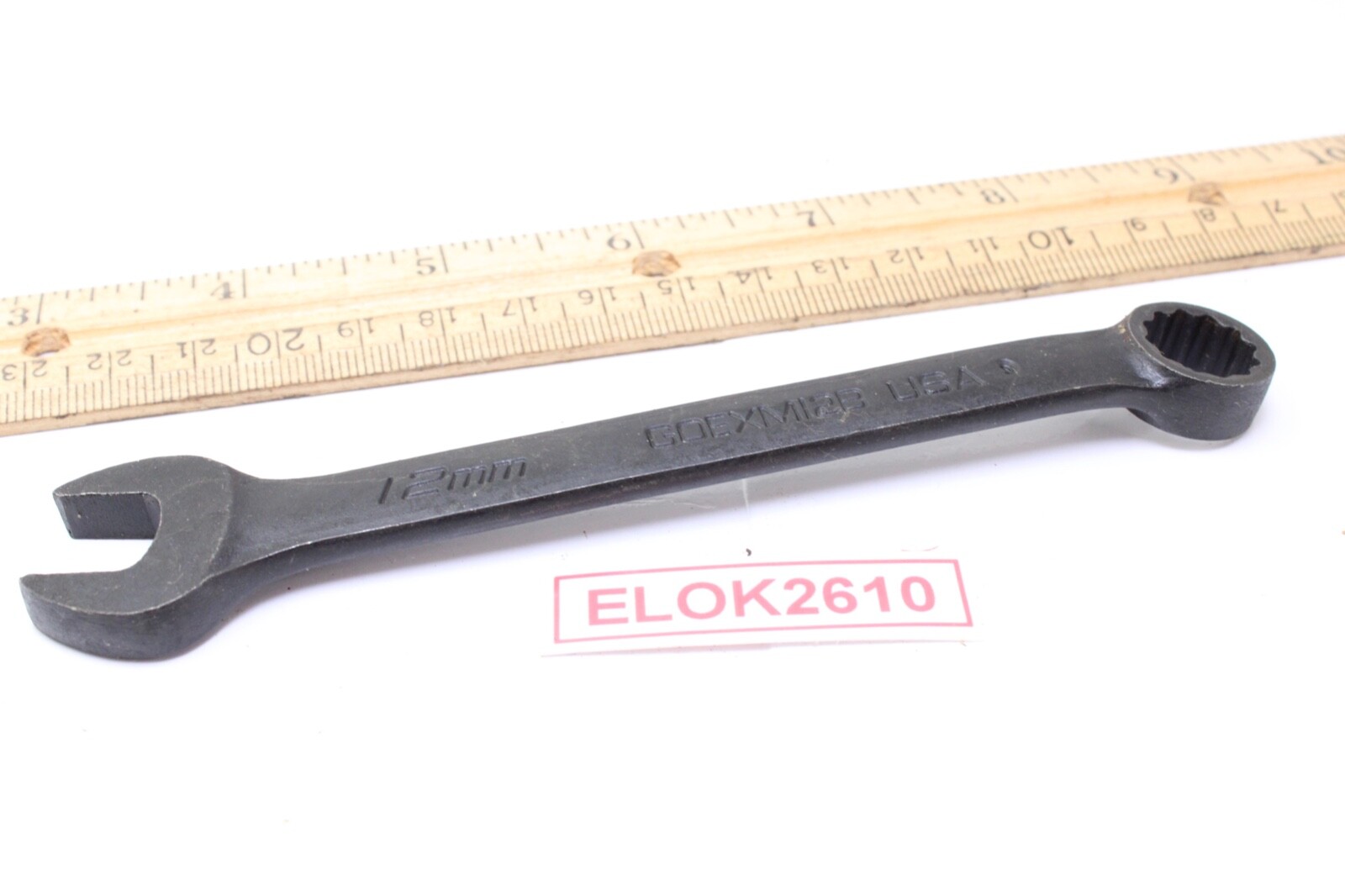 Snap-on GOEXM12B 12mm 12 Point Metric Black Oxide Short Combination Wrench USA