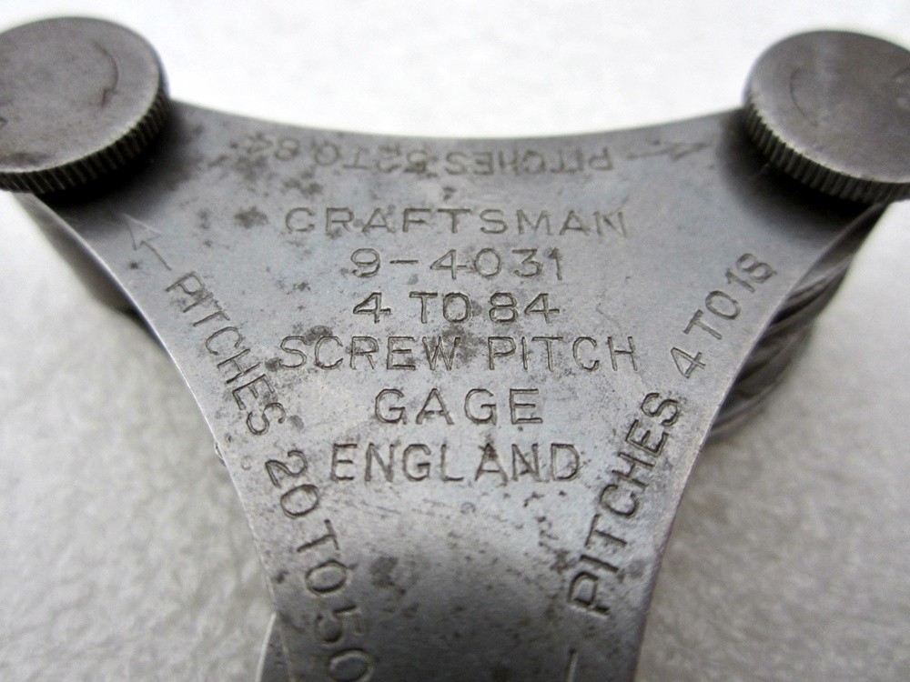 Vintage Craftsman Screw Pitch Gauge Set 4031 England