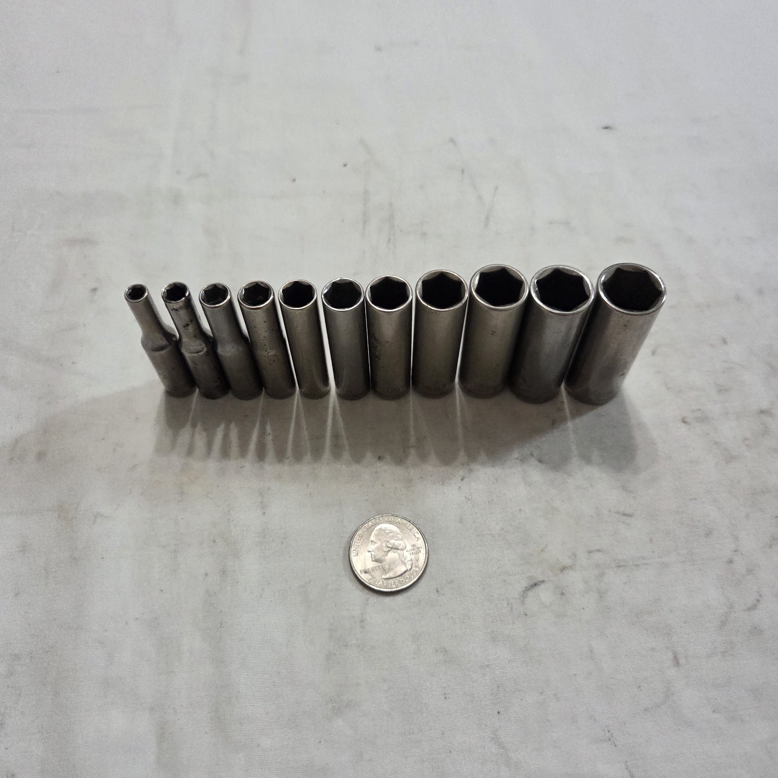 Craftsman 11pc Metric 4mm-14mm 6Pt Deep Socket Set 1/4″ Drive G, G1 Series – USA