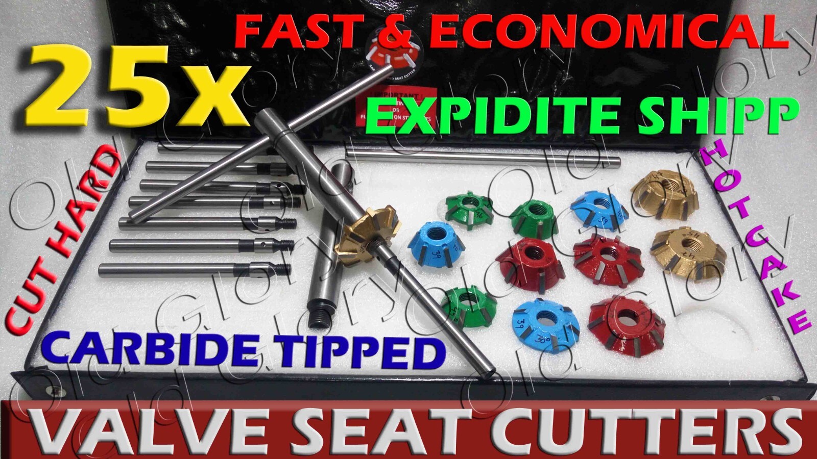 25x Carbide Tipped Valve Seat Cutter set 30 45 70 Vintage Cars & Motorcycles