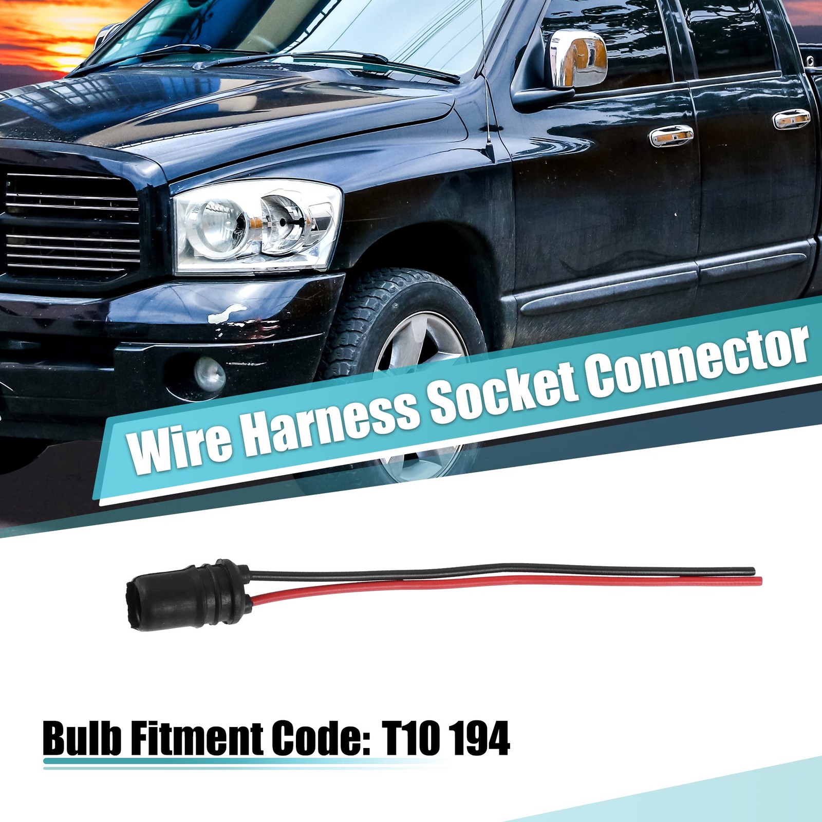 X AUTOHAUX 10pcs Car T10 194 Round Pre Wired Harness Female 5.51″, Black