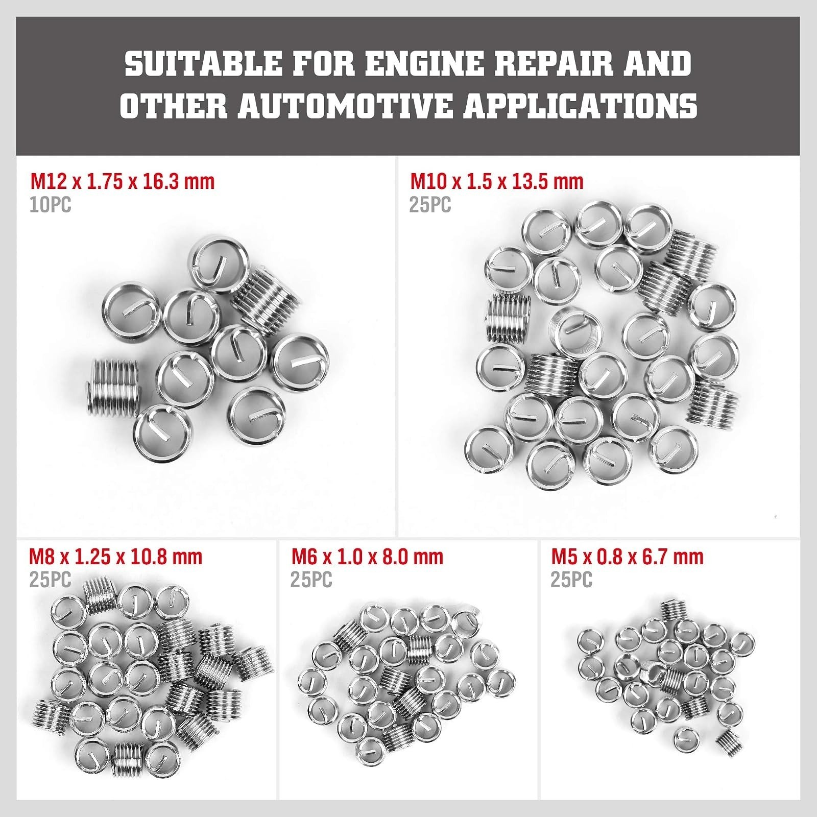 Metric Helicoil Thread Repair Kit: 131-Piece Heli Coil HSS Drills Inserts Taps &