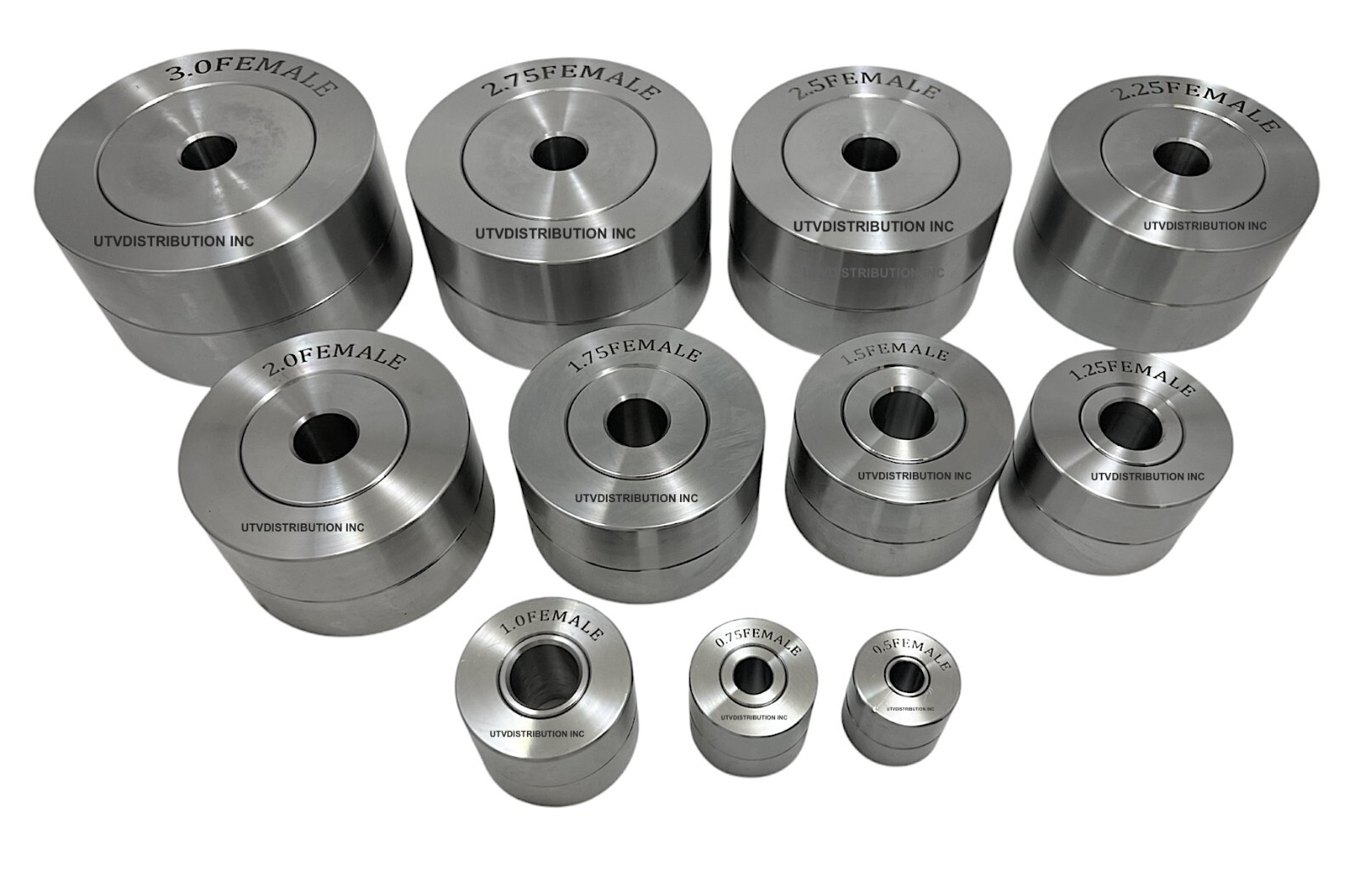Dimple Dies Set 11Pc 1/2 3/4″ 1″ 1 1/4″ 1 1/2″ 1 3/4″ 2″ 2-1/4″ 2-1/2″ 2-3/4 3″