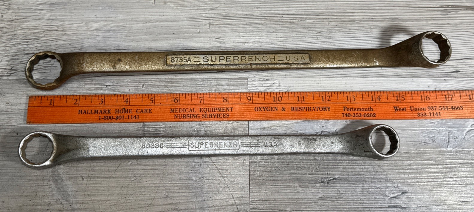 Pair (2) Williams Superrench 8735A 1 1/8″-1 1/16″ & 80330 15/16-1” Wrench USA