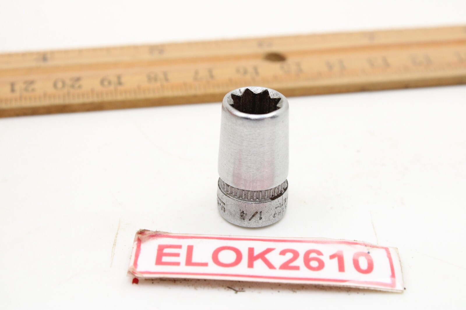 Indestro Super 2808S Socket 1/4″ 1/4″ Drive SAE 8 Point Double Square USA