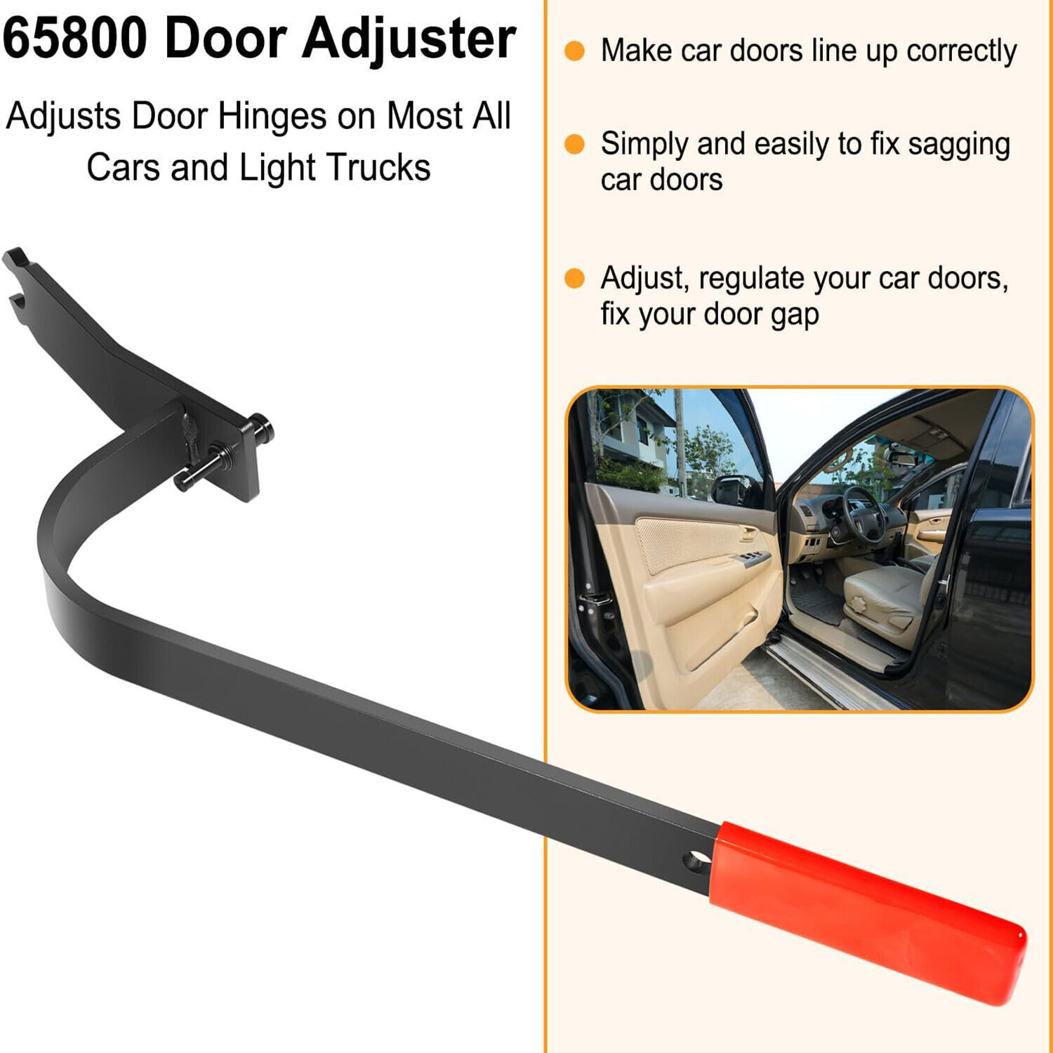 65800 Door Hinge Adjuster Tool for Bolted & Welded Hinges for Cars Light Trucks