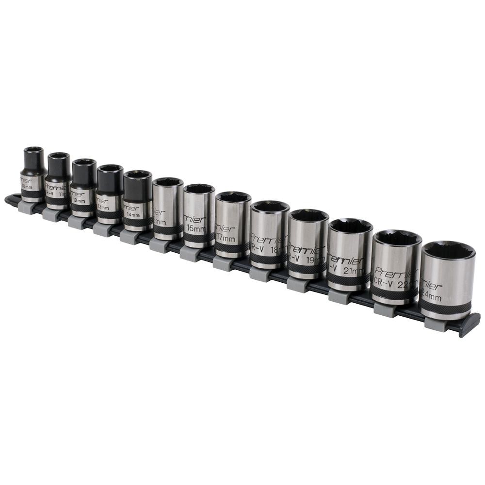 Sealey 13 Piece Black Series 1/2″ Drive Lock On Hexagon Socket Set