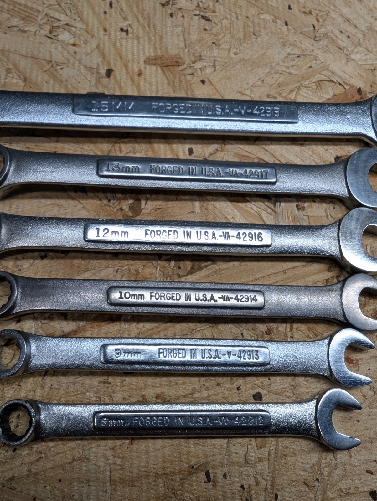 Craftsman 6 Pc Open End Wrenches METRIC 8mm-15mm Made in the USA