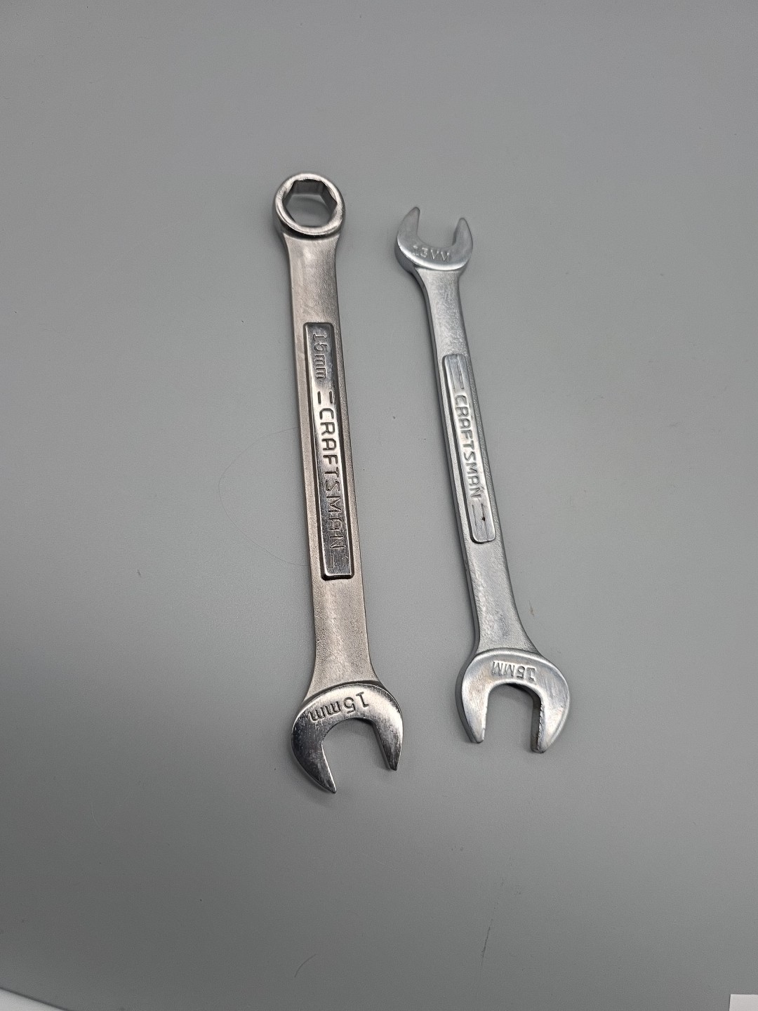 Craftsman 15mm x 13mm Metric Open End Wrench VV 44507+ VA 42872 15mm 6pt USA
