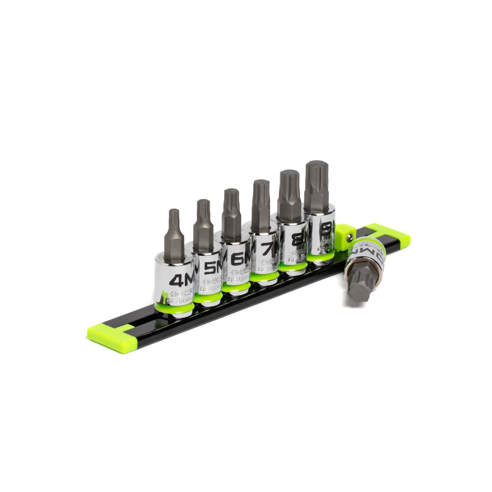 GripEdge Tools GE7BSMHSRPT 3/8» Dr Short Metric RPT Hex Driver Set 7-PC