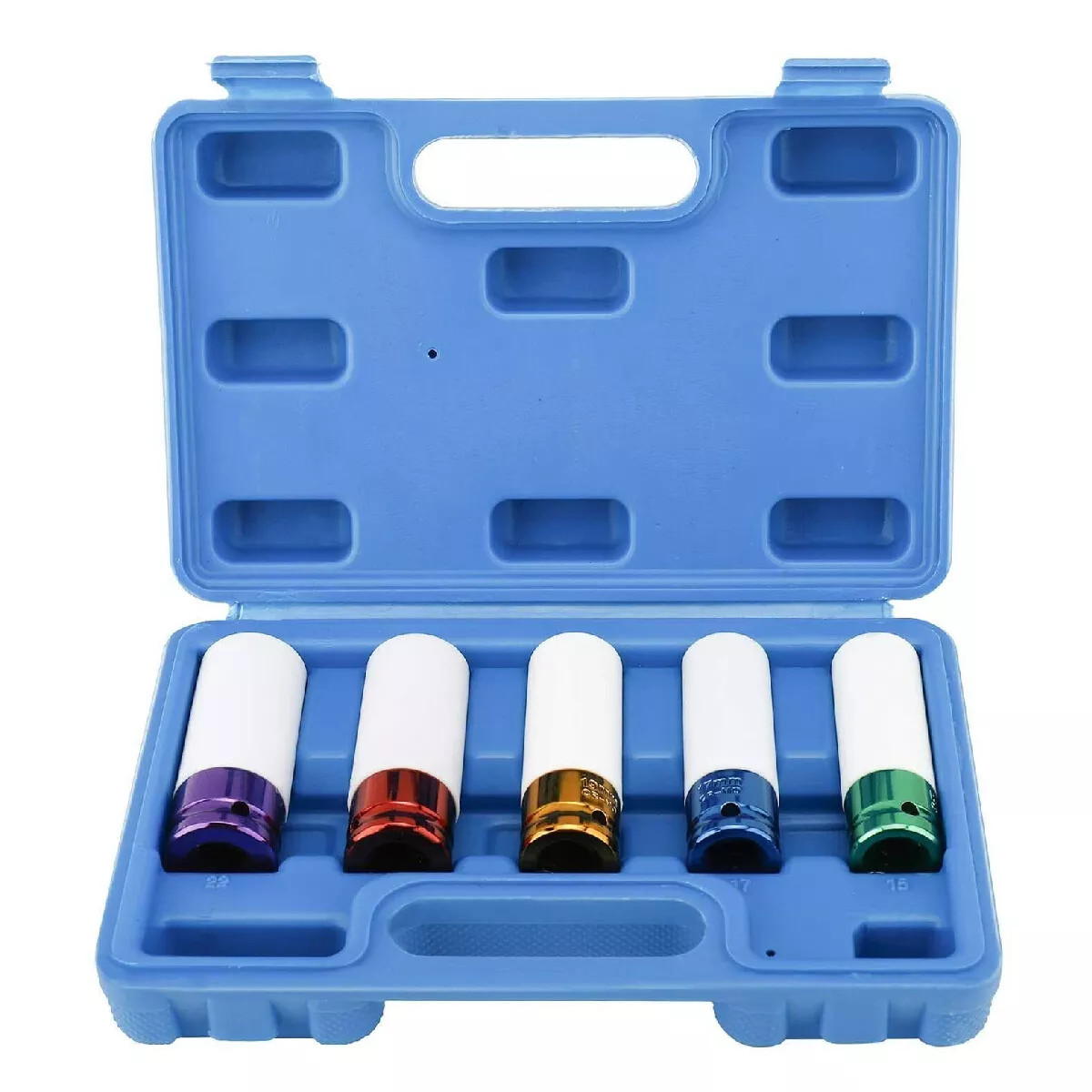 5Pcs 1/2″ Drive Lug Nut Impact Socket Set Thin Wall Deep Wheel Protector Tool