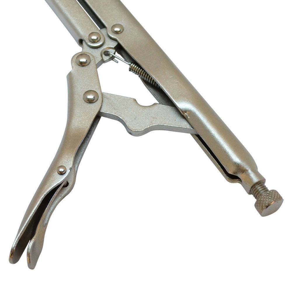 15″ Locking Pliers Bent Jaw 90 Degree Extra Long for Gripping Clamping Twisting