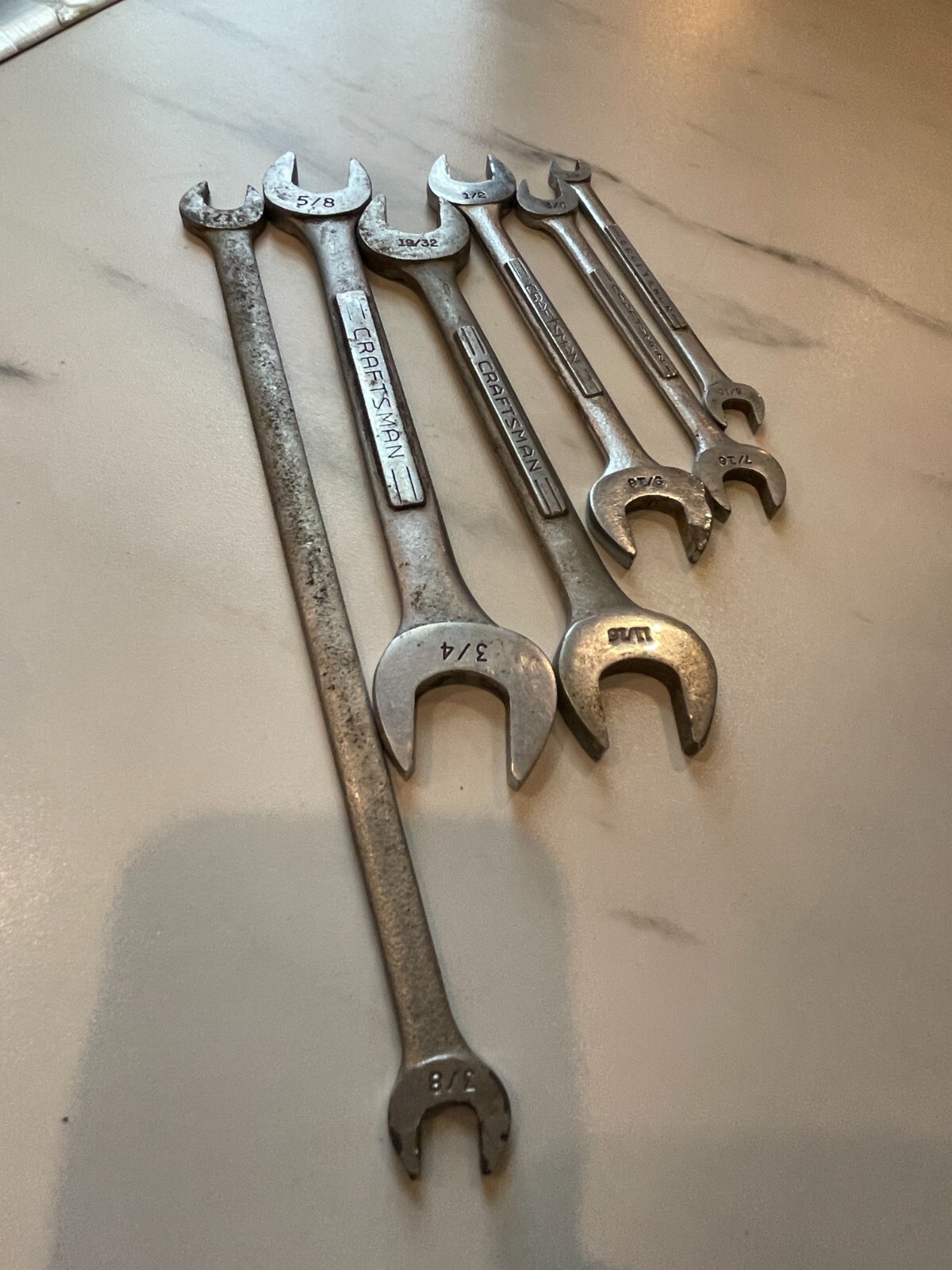 VTG Craftsman SAE OPEN END Wrench Set 6 Piece Set 44475 TAPPET 19/32 V SERIES VV