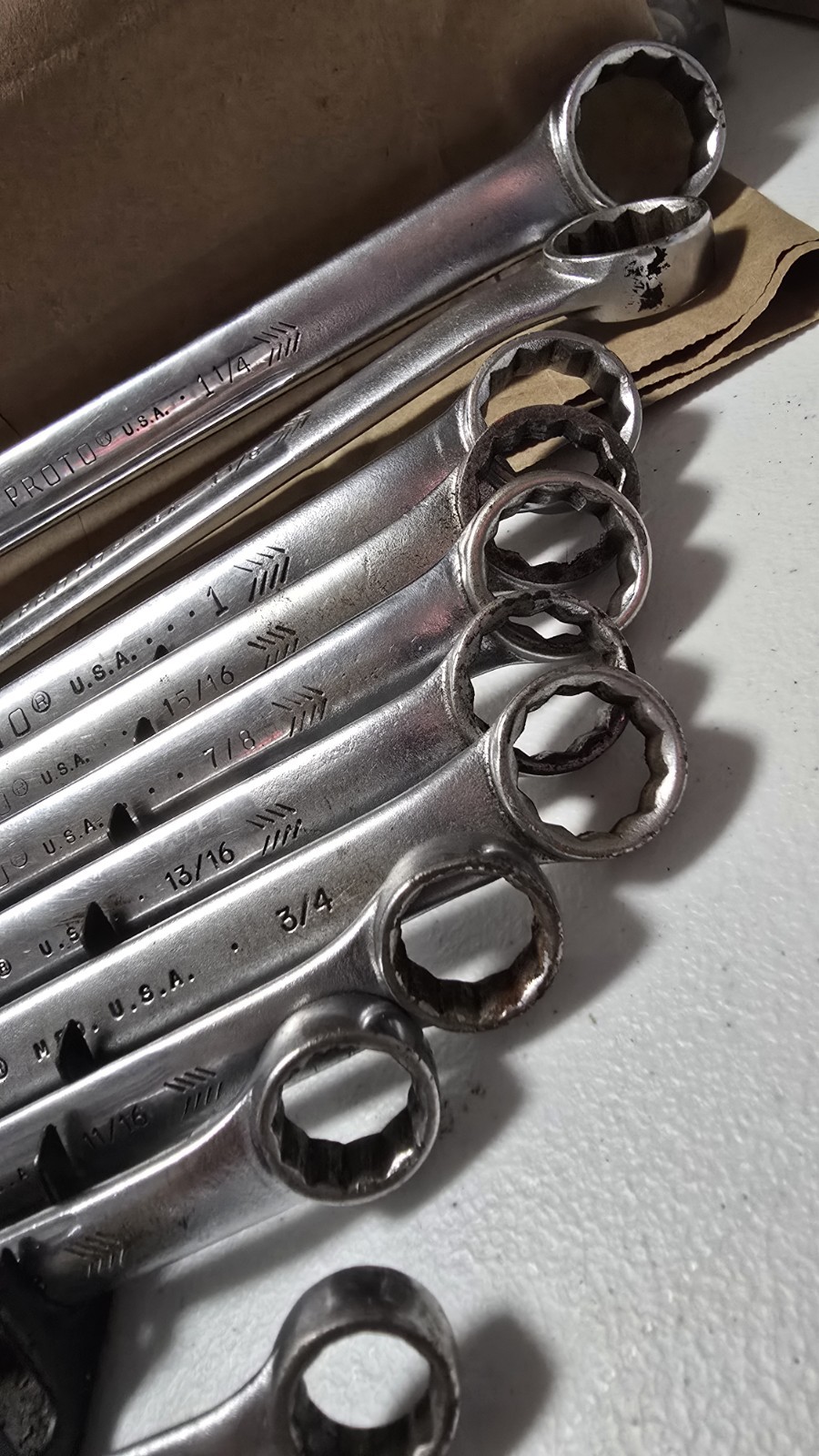 Vintage Proto Professional SAE Combination Wrench lot 13 Piece USA 5/16 – 1 1/4