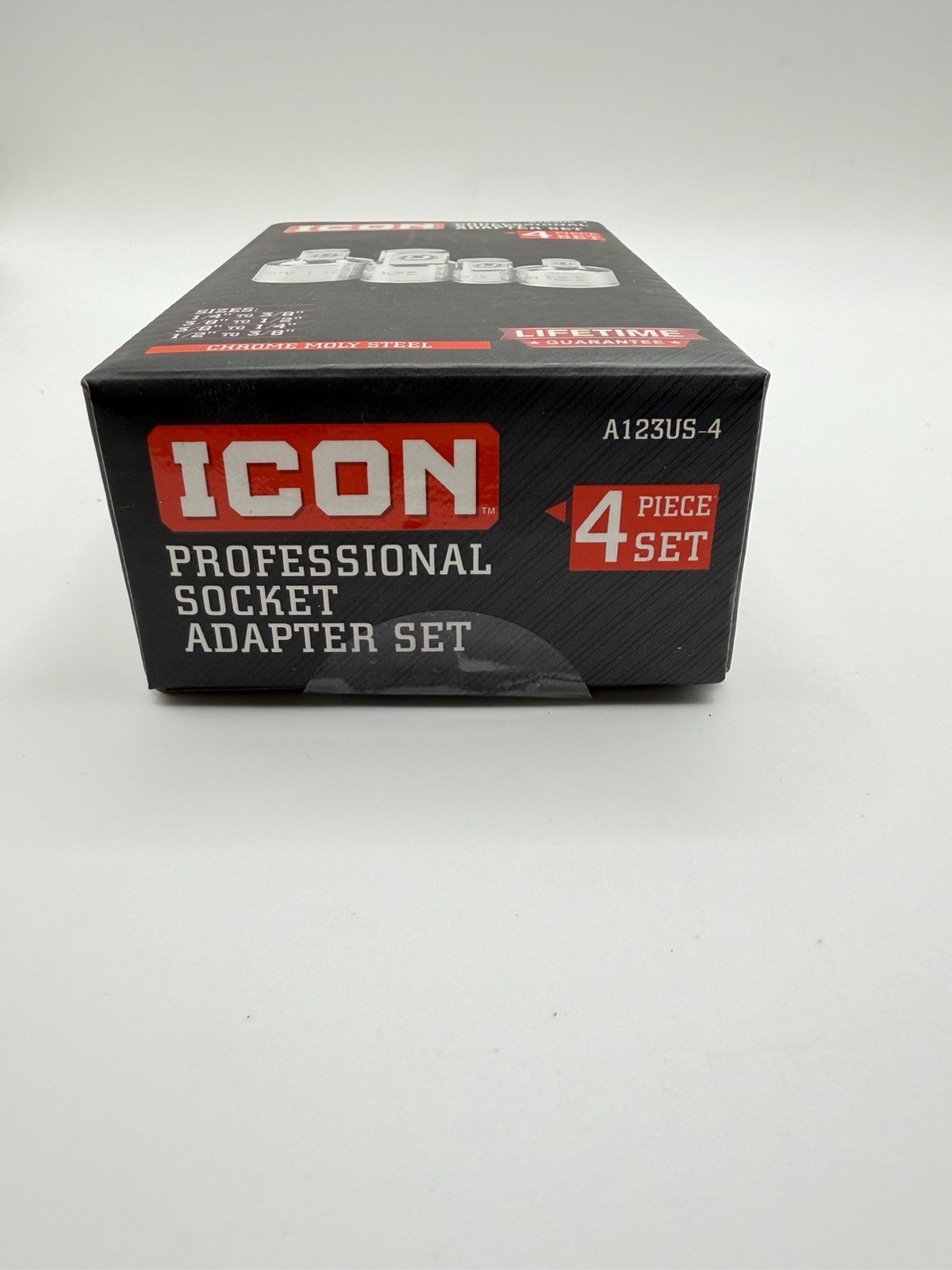 Icon Professional Socket Adapter Set 4 Piece Chrome Moly Steel A123US-4 57324
