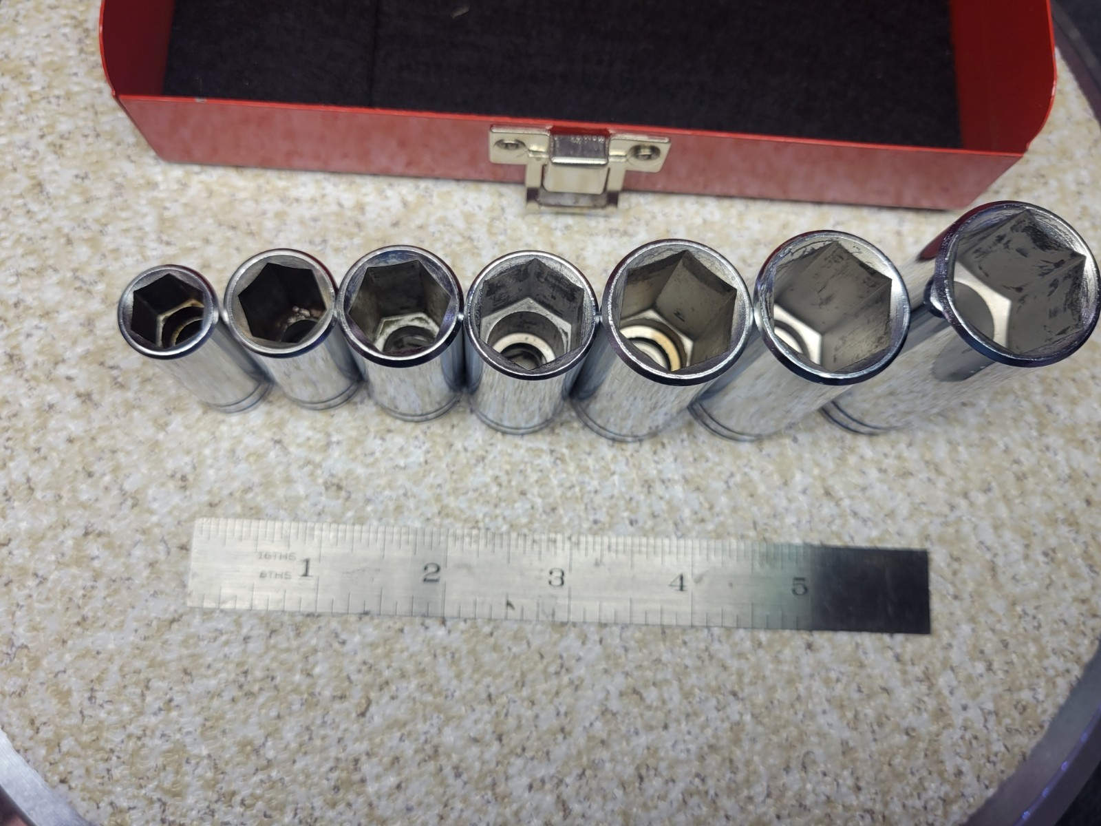 Blackhawk Tools USA 7PC SAE Deep Socket – 3/8” Drive, 6 Point W/ Red Metal Case