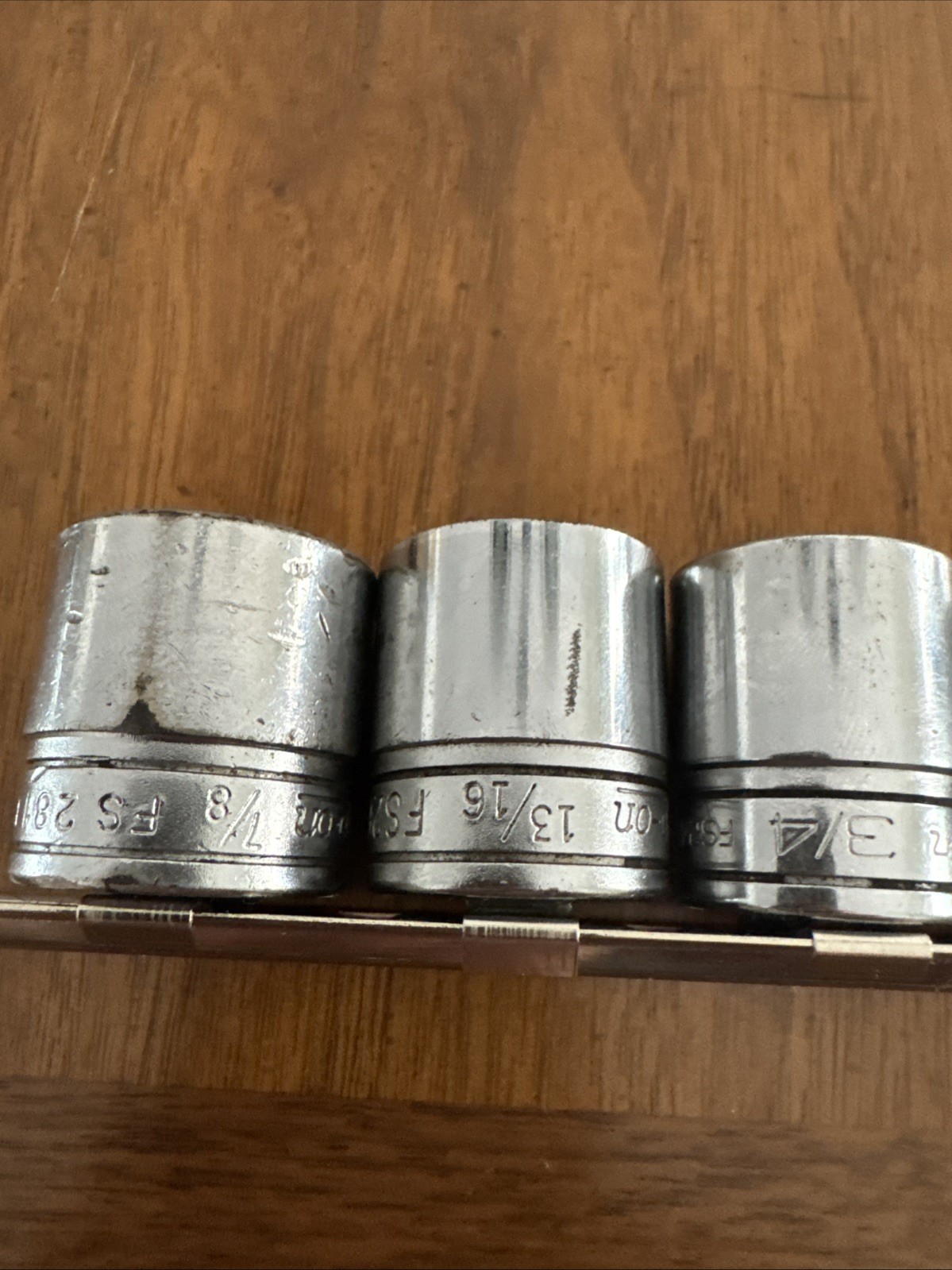 Snap On 3/8″ Drive 10Pc SAE Shallow 6 Pt Chrome Socket 5/16 To 7/8 Read