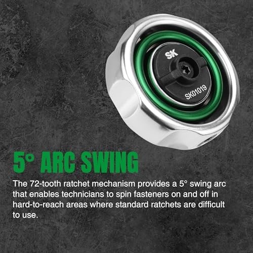 3/8″ Drive Gimbal Ratchet, 72 Tooth Palm Ratchet with Reversible Lever, Tight Sp