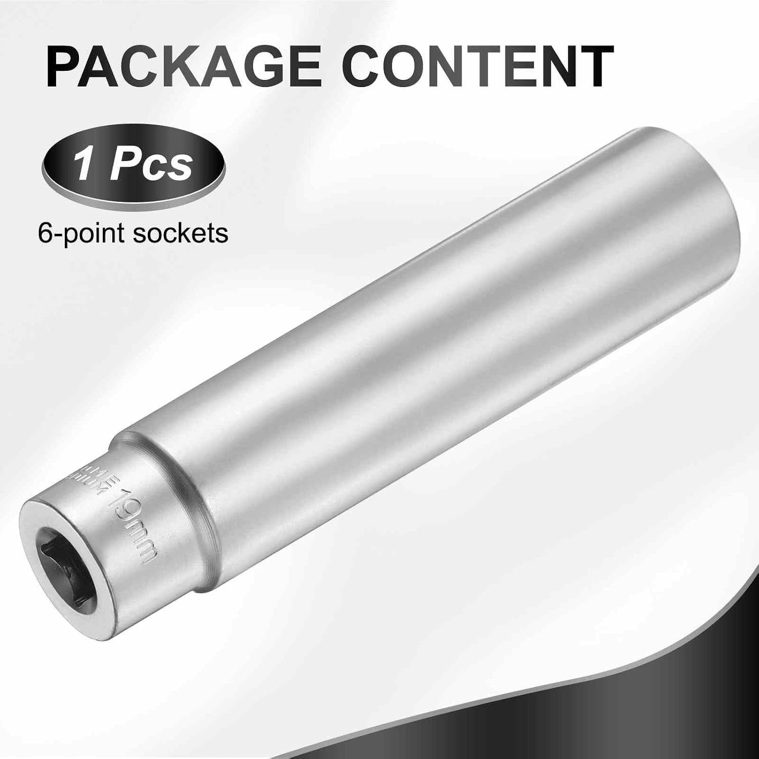 19mm Deep Socket 3/8″ Drive Extra Long 120mm CR-V Steel Tool