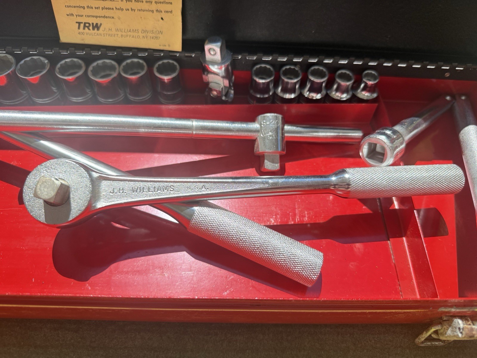 NOS JH Williams 1/2″ Drive Metric Sockets S-52 SUPERRATCHET 22 pcs Set Made USA!