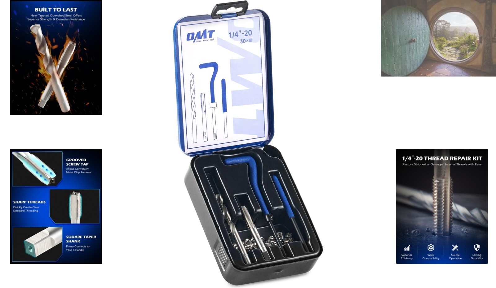 Versatile Thread Repair Kit 1/4″-20 for Aluminum, Steel & More – Compact & Handy