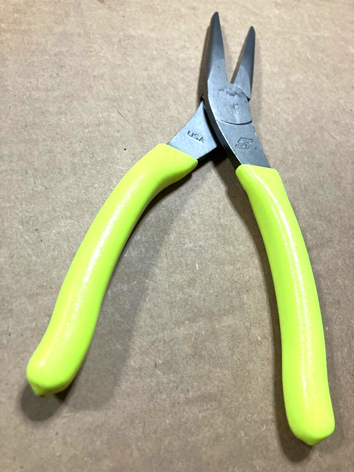 New Snap-on™ 95ACF 95ACFHV 5″ long Needle Nose Pliers Yellow Hi-Viz Vinyl Grip