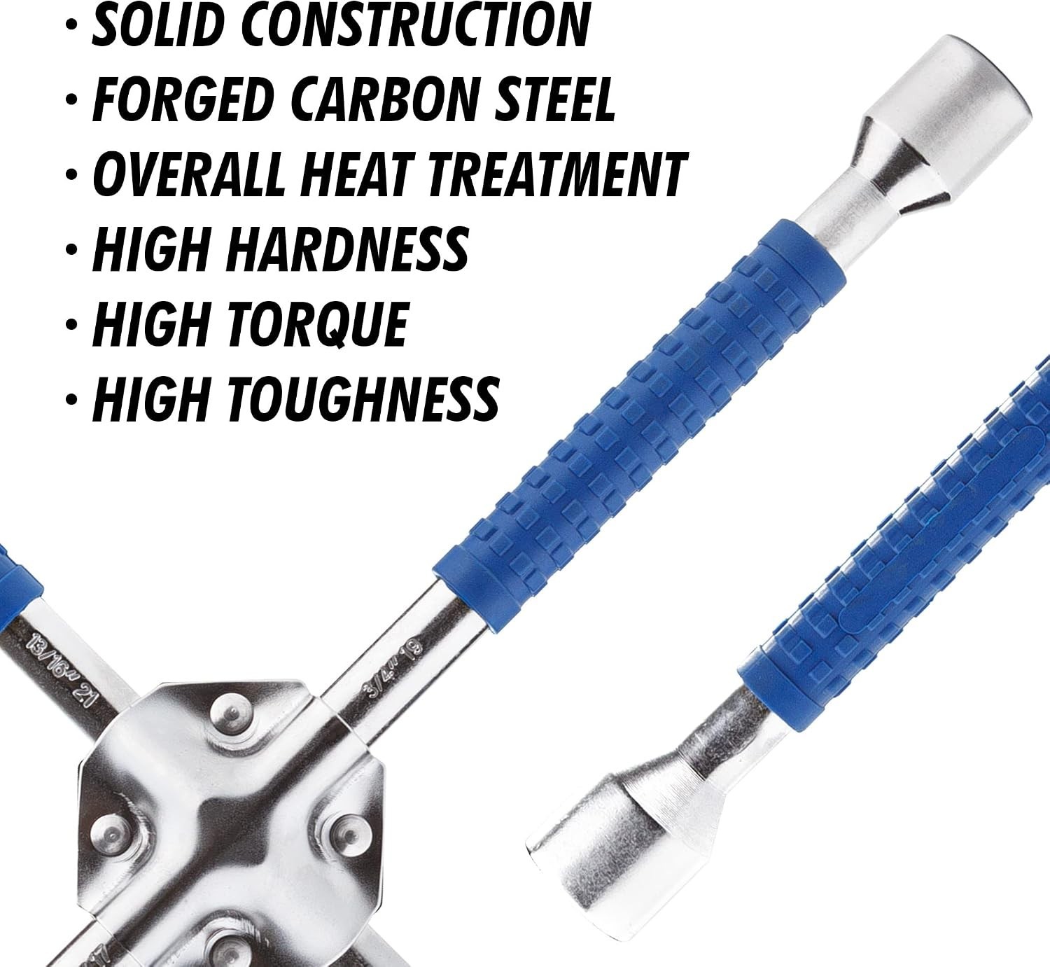 16 Inch Heavy Duty Non-Slip 4-Way Universal Cross Lug Wrench | Non-slip grip …