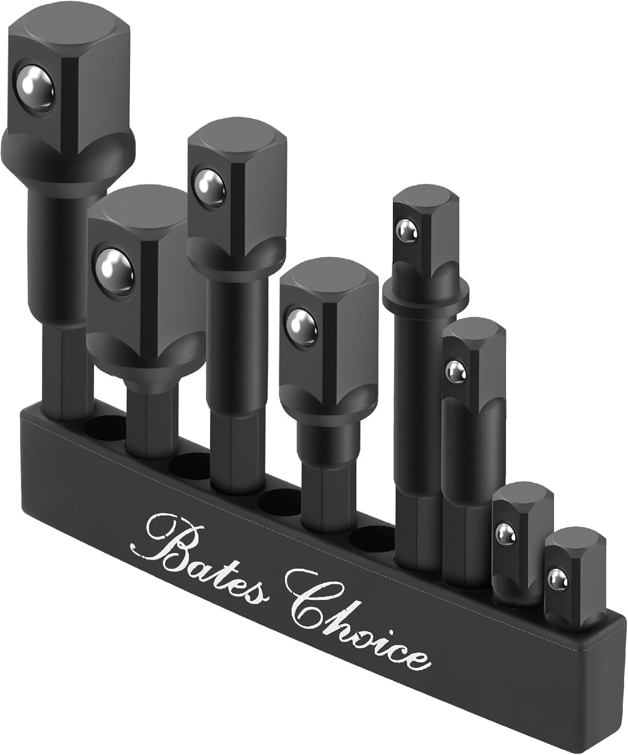 Bates 8pc Impact Socket Adapter Set Hex Shank Chrome Vanadium Steel Drill Driver