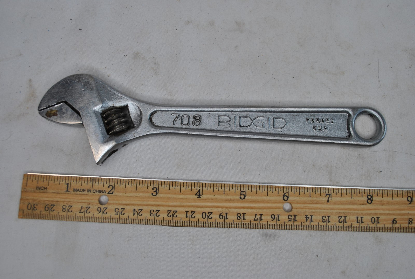Ridgid 8″ Adjustable Wrench The Ridge Tool Co. 708 Elyria Ohio USA READ!