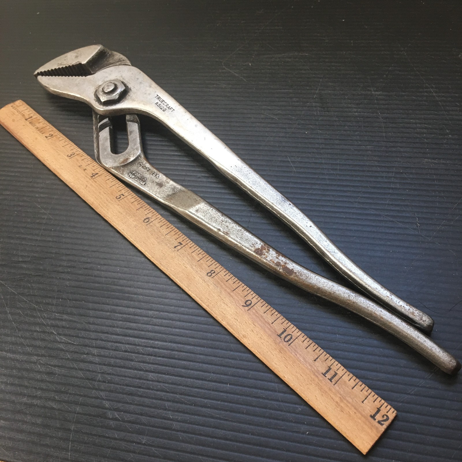 Vintage Truecraft K512G Cr-V Forged Top Pliers Slip Joint Groove Joint 12″ Japan
