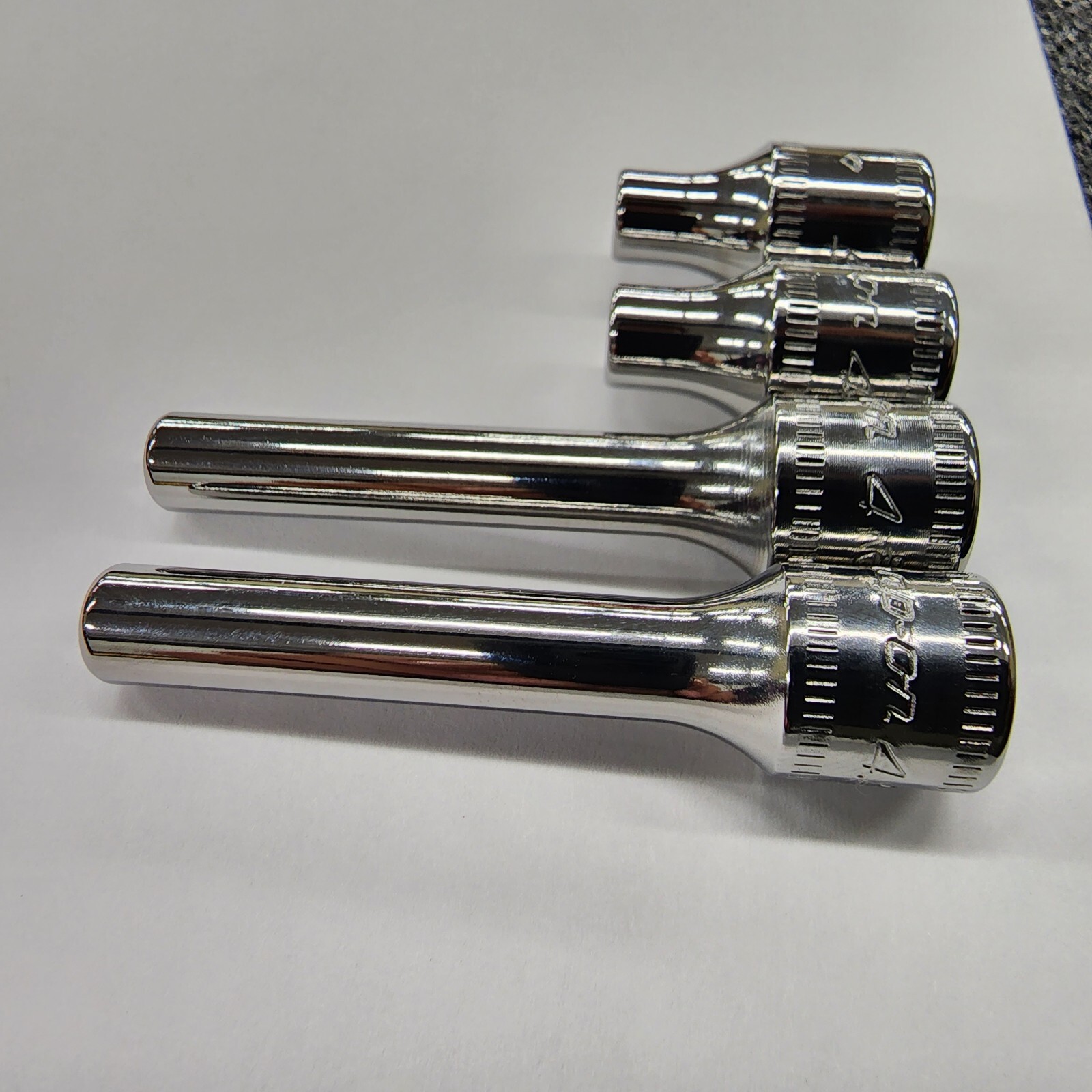 Snap-on Tools USA NEW 4pc 1/4″ Drive METRIC 6PT Shallow & Deep ADD ON 4MM 4.5MM