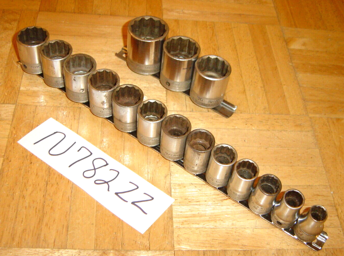 SNAP-ON TOOLS 16 PIECE 1/2 DRIVE SAE. SHORT SOCKET SET 7/16-1-1/4 1947 DATE CODE