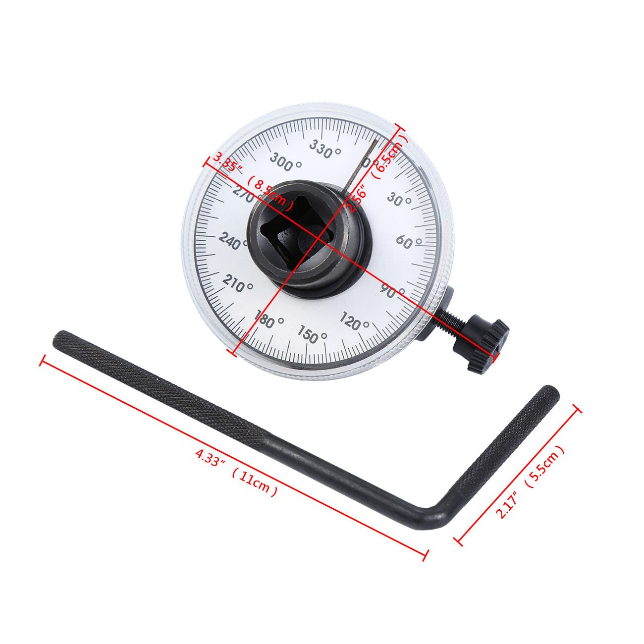 360 Degree 1/2″ Drive Torque Angle Gauge Meter Rotation Measure Wrench Tool