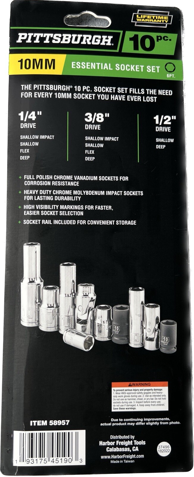 10mm Metric Essential Variety Socket Set, 10 Piece