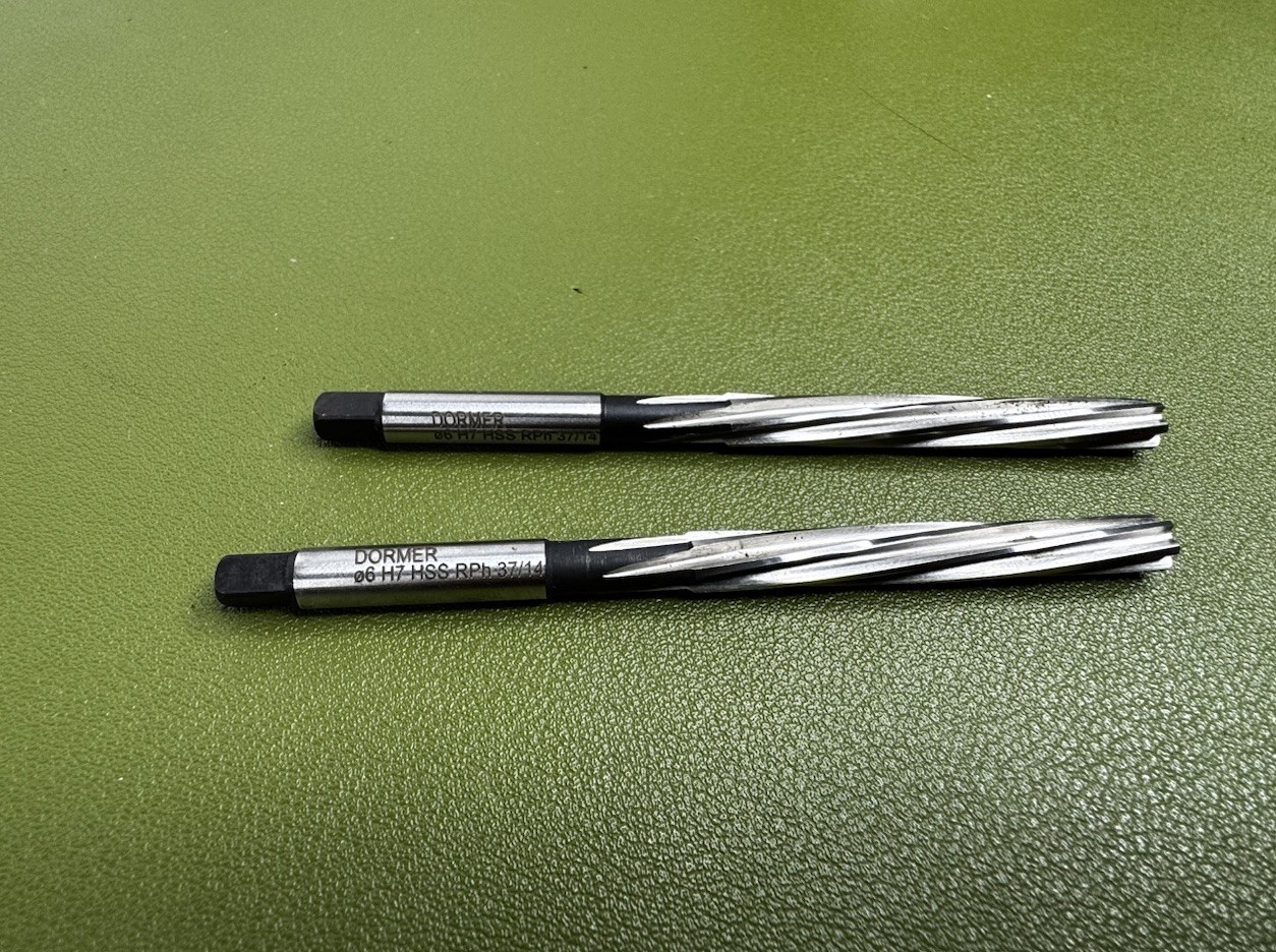 lot of 2 Dormer Hand Reamer Spiral Flutes 06 H7 HSS RPH 37/14