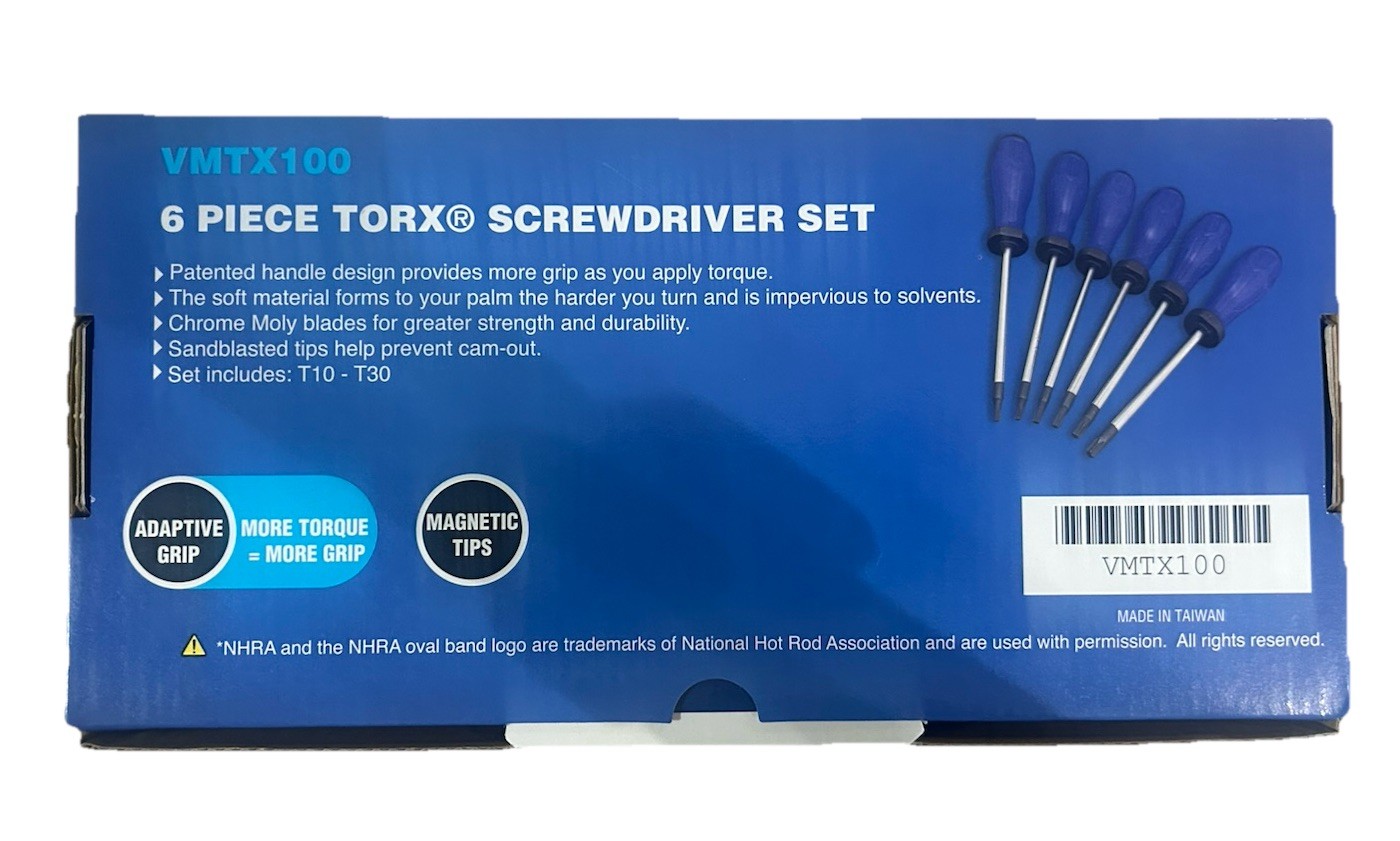 Cornwell Tools 6 Piece Torx Screwdriver Set VMTX100