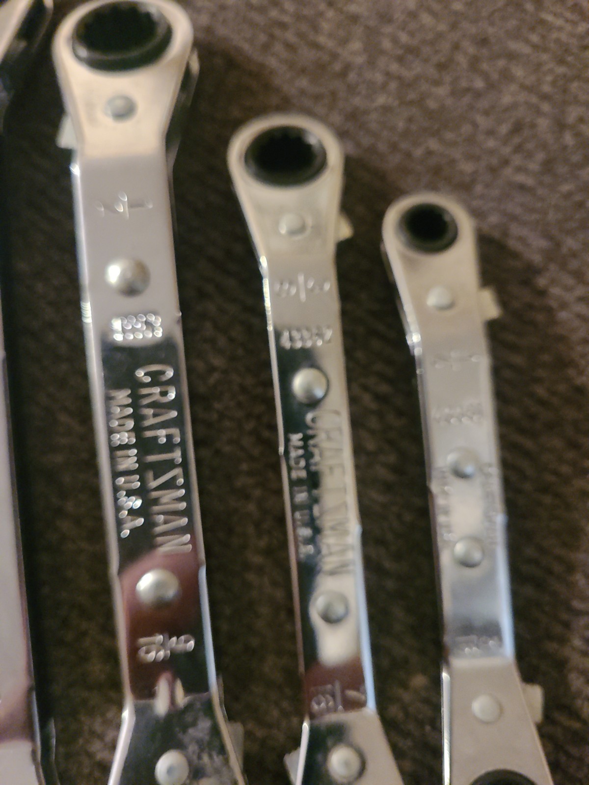 Craftsman SEA Offset Double End Ratcheting Wrench Set 5 Piece 1/4″ thru 7/8″ USA