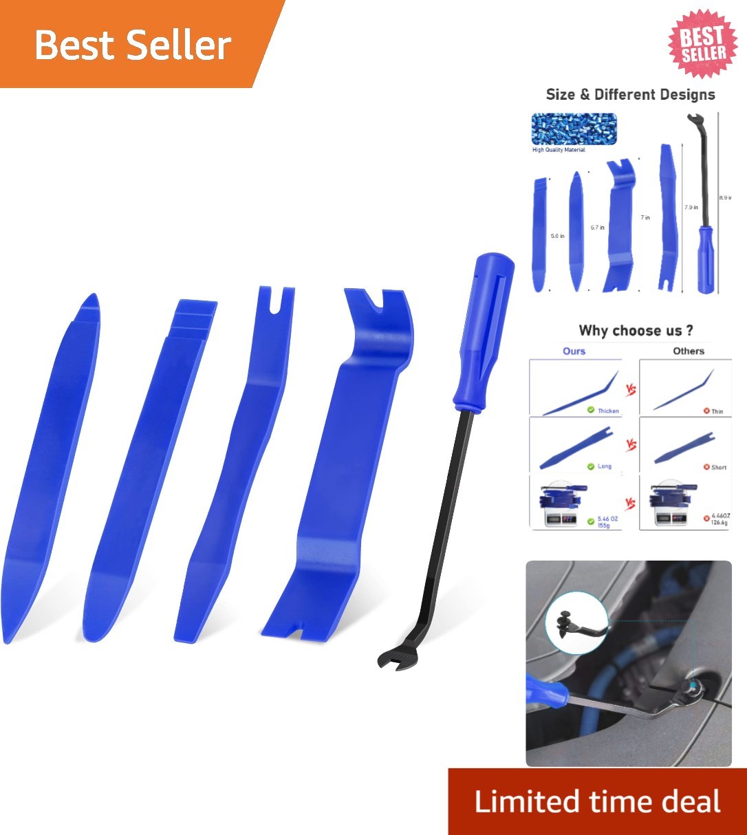 Professional 5pcs Auto Trim Removal Tools – Lightweight & Safe for All Cars
