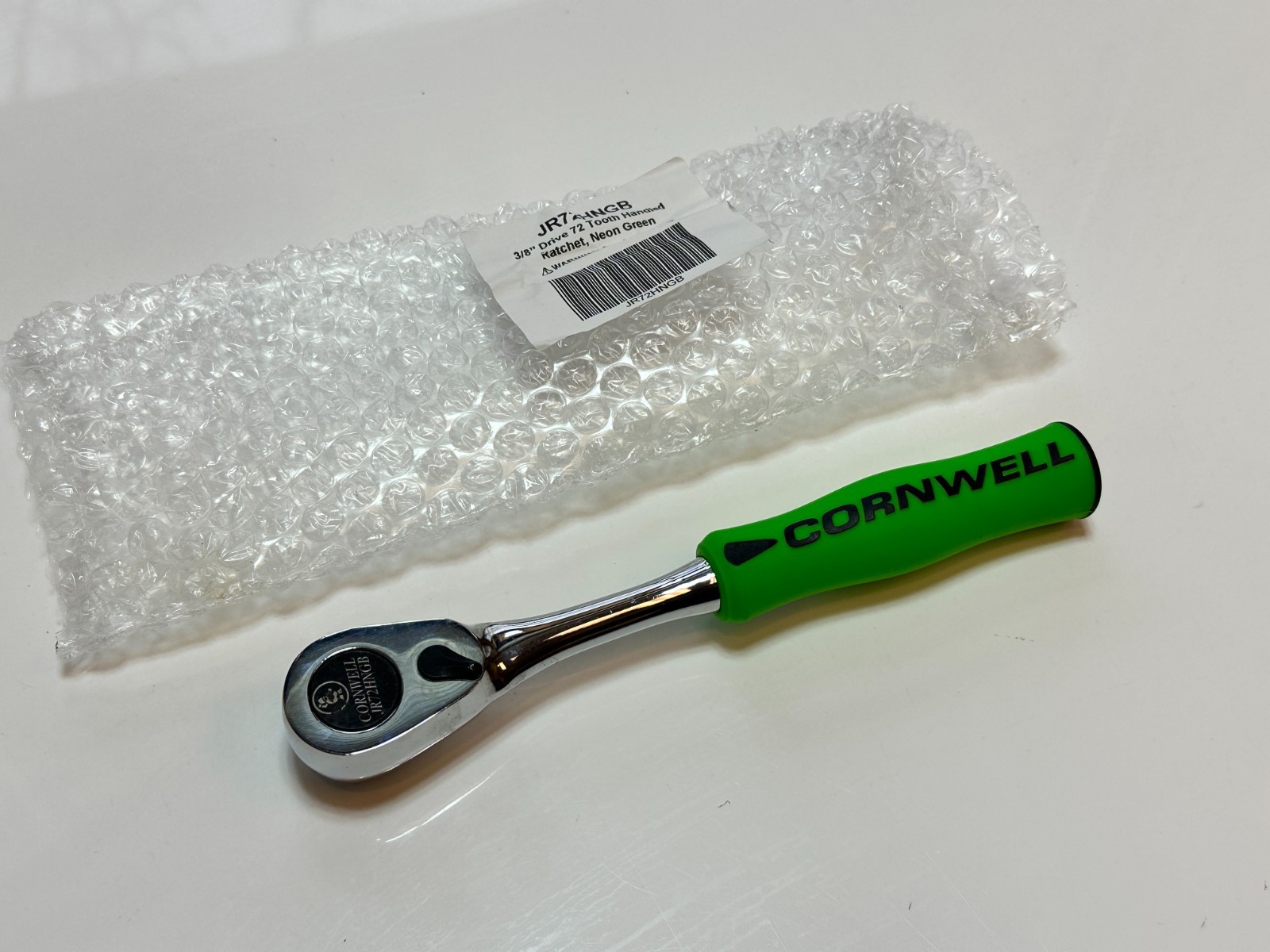 NEW Cornwell Tools USA JR72HNGB 3/8” Drive 72 Tooth NEON GREEN Soft Grip Ratchet